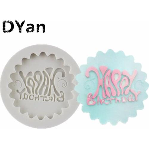 New Happy Birthday Fondant Cake Mold Chocolate Mold DIY Birthday Cake Baking Decoration Mold