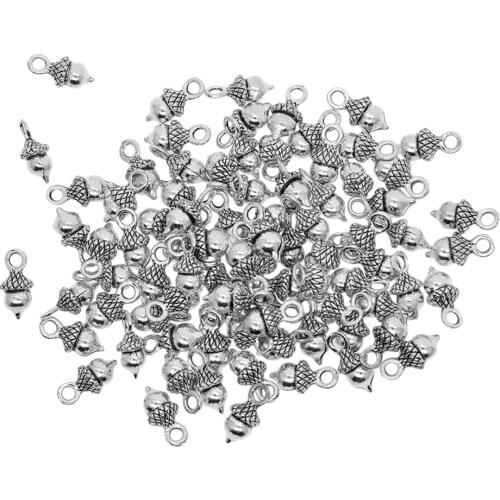 50 Pcs Diy Antique Acorn Pendant Handmade Key Accessories DIY Necklace Pendant For Jewelry Making