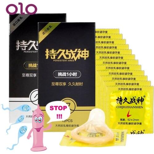 OLO Contraception Condom 12 Pieces Sex Toys for Men Penis Sleeve Thread Ribbed G Point Ultra Thin Condoms Delay Ejaculation