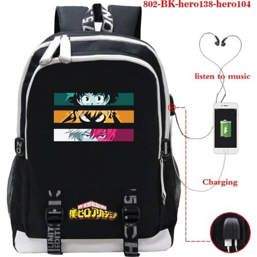 Boku No Hero Academia Usb Charge Backpack Boys Girls School Bag Men Women Casual Rucksack Teens Daily New Hero Academia Knapsack