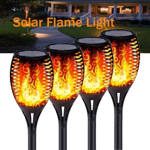 Garden LED Flame Solar Light Power Bulb Waterproof Decoration Outdoors Spotlight Street Landscape Lawn Lamp Path Lighting Torch