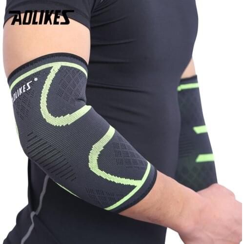 AOLIKES 1 Pair Sport Safety Elbow Pads Breathable Basketball Elbow Support Protector Gear Elbow Brace Ankle Volleyball Knee Pads