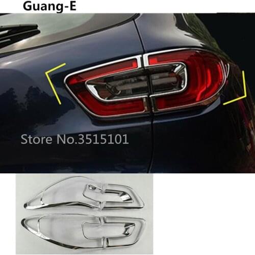 Car Body Styling Rear Tail Back Light Lamp Frame Stick Chrome ABS Cover Trim Moulding 4pcs For Renault Kadjar 2016 2017 2018
