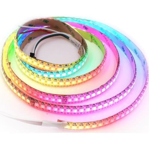 5V RGB LED Strip Light WS2812B 144LED/m Full Color Addressable Smart Pixel Strip Led Tape 2510 Interface WS2812 IC TV Decor