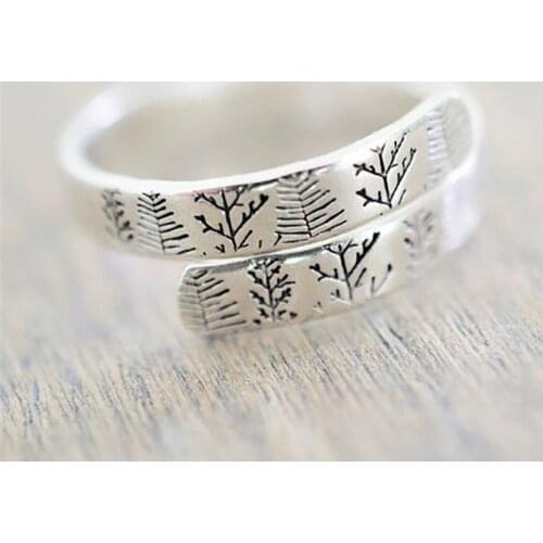 Vintage Craved Dandelion Rings For Women Girls Open Cuff Engagement Ring Adjustable Aesthetic Party Ring Female Jwelry Anillos