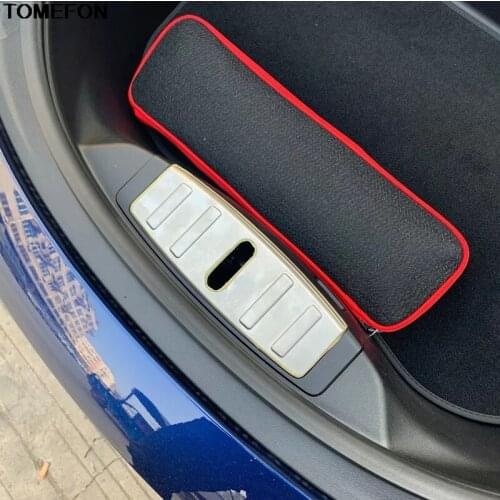 For Tesla Model 3 2018 2019 Stainless Steel Inner Bumper Protector Trim Trunk Tail Door Sill Scuff Cover Plate Car Accessories