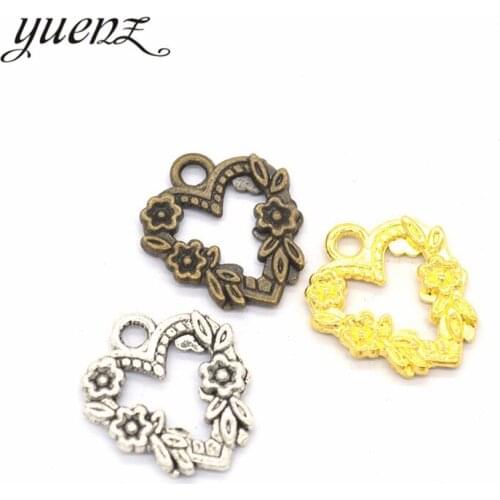 YuenZ 10pcs 3 colour Antique Silver color Alloy Heart Charms Jewelry Making Findings Crafts Accessories Gifts 21*18mm A07