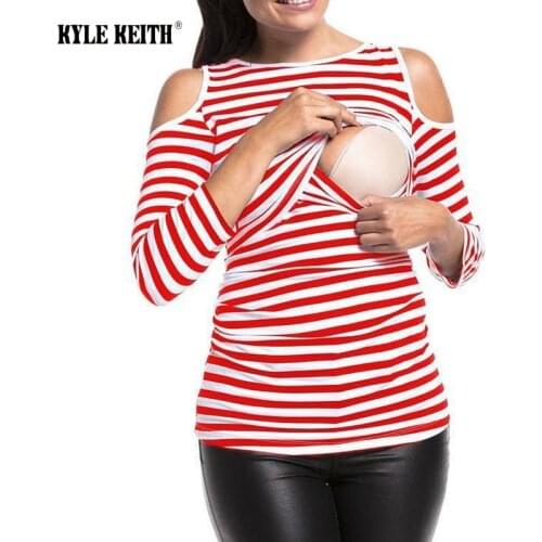 Womens Maternity Nursing Tops Long Sleeve Cotton Breastfeeding T-Shirt Camiseta Lactancia Pregnancy Clothing