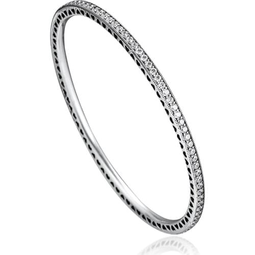 Twinkling Forever Bangles 100% 925 Sterling Silver Jewelry Free Shipping
