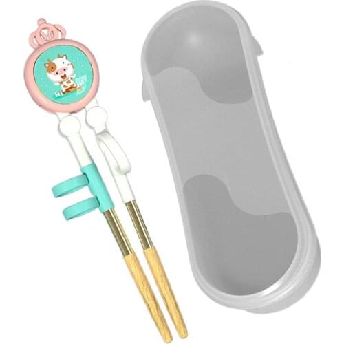 Reusable 1 Set Fine Workmanship Baby Feeding Auxiliary Dinnerware Utensils Toddler Chopsticks Fall Resistant for Toddler