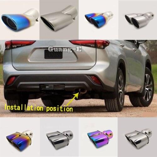 For Toyota Highlander 2021 Car Cover Muffler Exterior Back Pipe Dedicate Exhaust Tip Tail Outlet Ornament Hoods Parts 1pcs