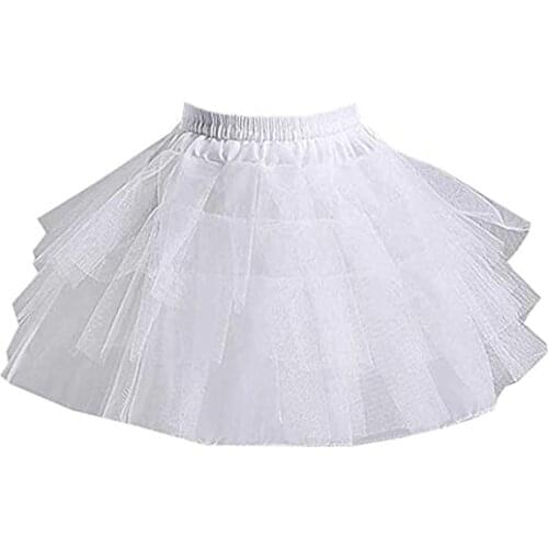 3 Layers Girls Slip Flower Girl Petticoat Crinoline Hoopless Skirt Underskirt for Kids