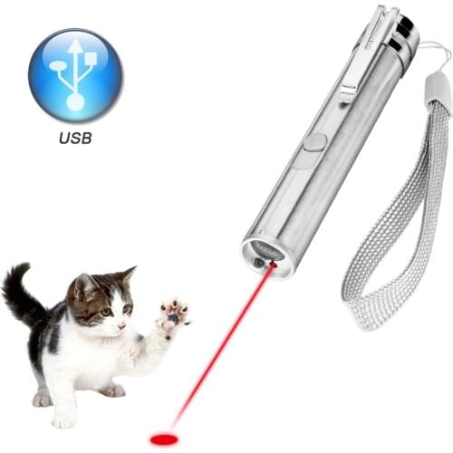 3 In 1 Laser Pointer LED Flashlight For Cats Pet Training Tool USB Rechargeable UV Flashlamp LED Flash Light Mini Lanterna Lamp