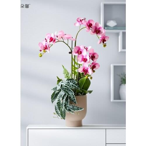 Butterfly orchid New Chinese style simulation flower Potted the finished product Desktop decoration fake flowers home decoration