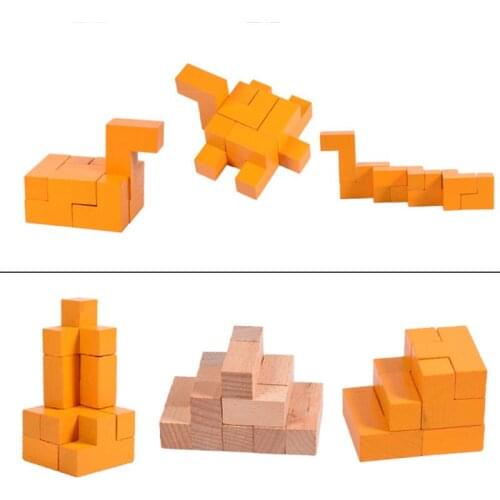 7 Boxed Cube Cubes Adult Adult Puzzle Wooden Toy Elm Wooden Blocks