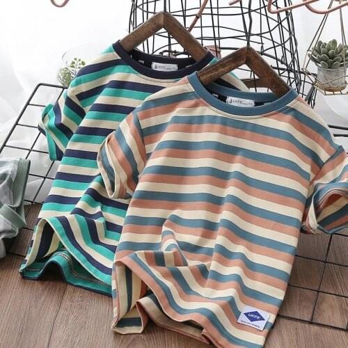 Childrens clothing cotton short sleeve summer new baby kids boys half sleeve shirt tops striped casual fashion t-shirts P4 240