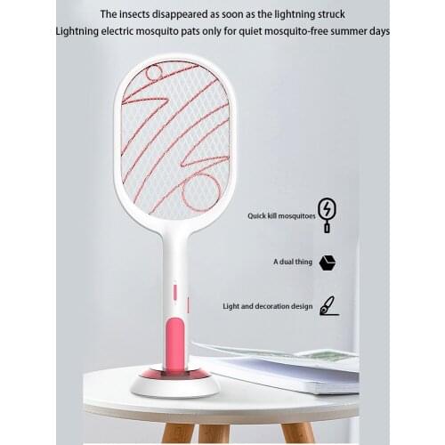 Hot Sale 3000V Electric Insect Racket Swatter Zapper USB 1200mAh Rechargeable Mosquito Swatter Kill Fly Bug Zapper Killer Trap