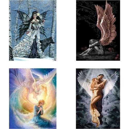 5D DIY Diamond Painting Embroidery Angel Cross Stitch kit Girl Rhinestone Pictures Mosaic Full Round Needlework Art Home Crafts