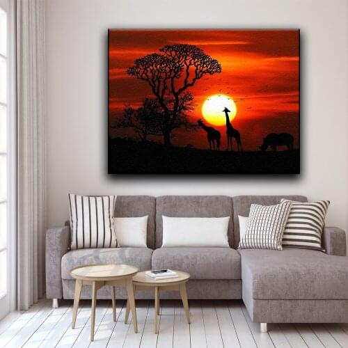 Paintings By Numbers Sunset Scenery Decorative Canvas Paintings Wall Art Pictures Coloring By Numbers For Home Handmade Gift