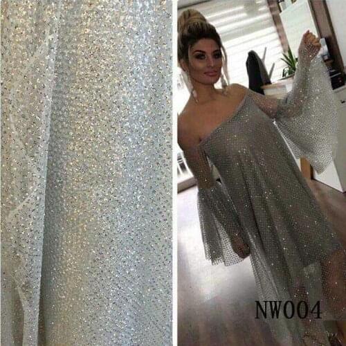 Lace yaeds crystal fabric nigerian lace fabric 2018 high quality lace french off white gold voile suisse diy NW004