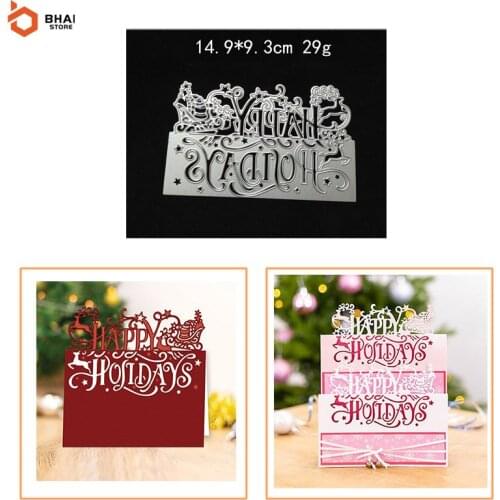 Happy Holiday Metal Cutting Dies Cut Decoration Scrapbook Paper Card Embossing Decor Craft Mold New Arrival 2021