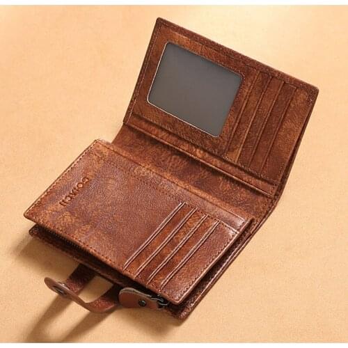 Male RFID Blocking Anti Theft 100%genuine Leather Wallet Mens Business Credit Card Holder Cow Leather Wallet Man High Quality