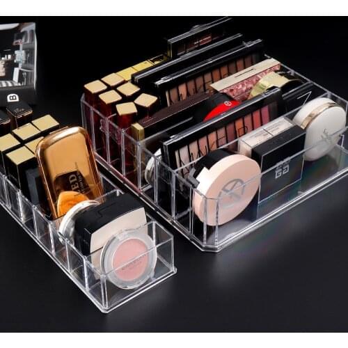 Clear Cosmetic Storage Box Plastic Large-capacity Lipstick Eye Shadow Container Dust-proof Desktop Makeup Case Home Organizer