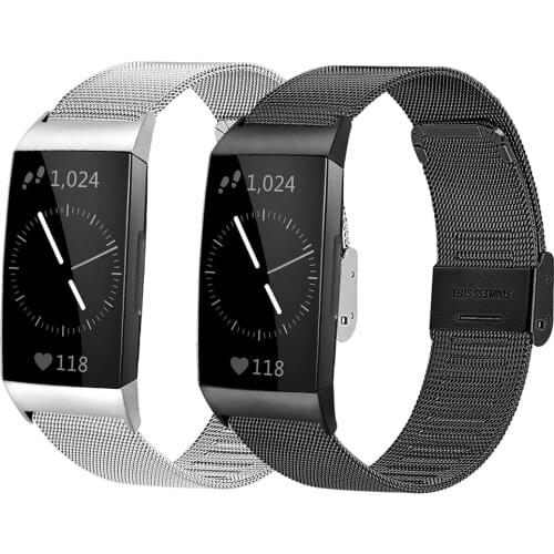 Milanese Bracelet Strap For Fitbit Charge 4 3 2 Mesh Stainless Steel Watch Wrist Band Correa For Fitbit Charge 2 3 4 SE Loop