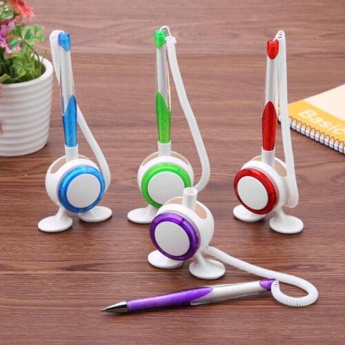 New Elastic Rope Ballpoint Pen Fixed Bank Table Desktop Signature Pens Students Kids School Office Stationery Supplies Gift