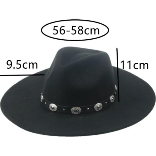 Fedora winter hat big brim 9.5cm belt band casual men caps panama women hats solid black camel grey outdoor dress formal men hat