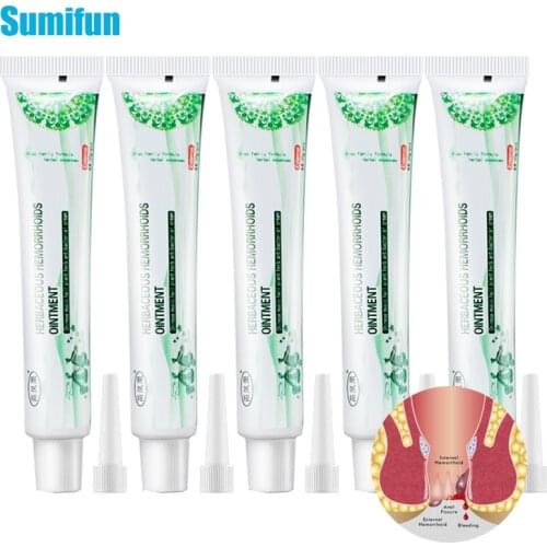 Sumifun 2/5Pcs Herbal Hemorrhoids Cream Effective Hemorrhoid Treatment Ointment Relieve Anal Fissure Bleeding Pain Relief