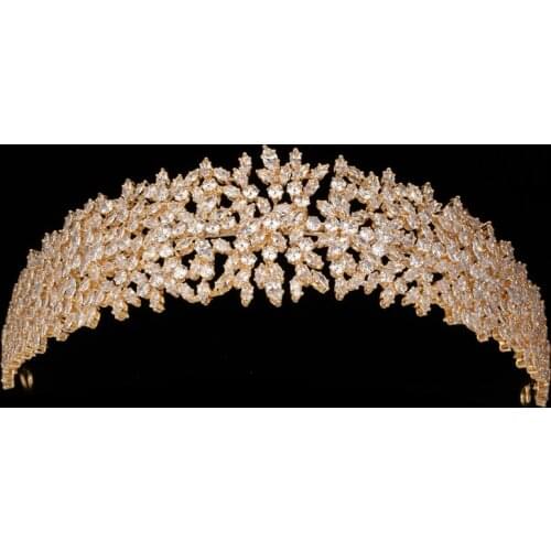 Tiaras Vintage plateadas de lujo barrocas de cristal Corwn para novia HADIYANA boda tocado corona para accesorios de pelo BC5910