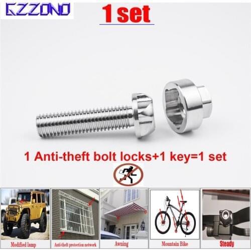 Security Anti Theft Screws Bolt M8 M10X70mm 304Stainless Steel Mountain Bike Awning Car Accessories For Car Styling LED Light