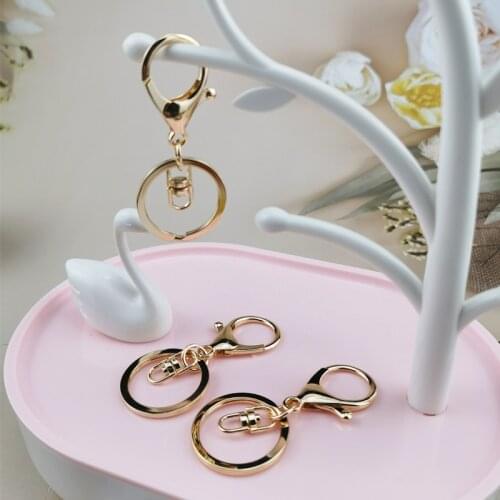 10Pcs/Lot Keychain Ring Chain Custom Metal Pendant Lobster Clasp Three-piece Set of Color-preserving DIY Jewelry Accessories