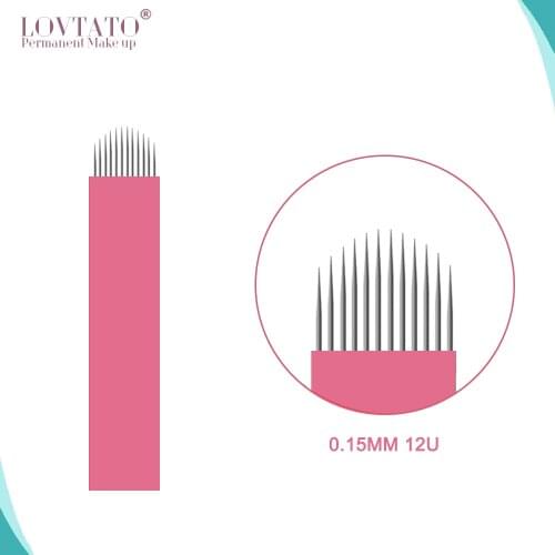 12U Shape Microblading Needles Dia 0.15mm Tebori Blades Tattoo Needle Permanent Makeup12-U Shape Manual Eyebrow Nano Microblade