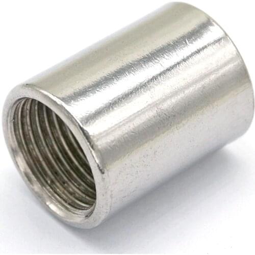 2pcs 3/8" BSP Female 304 Stainless Steel Round Nut Rod Pipe Fitting Connector Adapter Max Pressure 2.5 Mpa