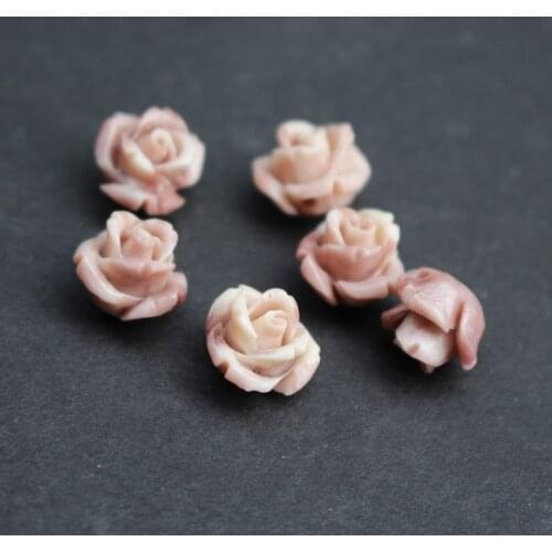 20pcs/Lot 10mm 12mm Double Colored Artificial Coral Beads Cabochon Rose Brown Color for Jewelry making DIY accessoires