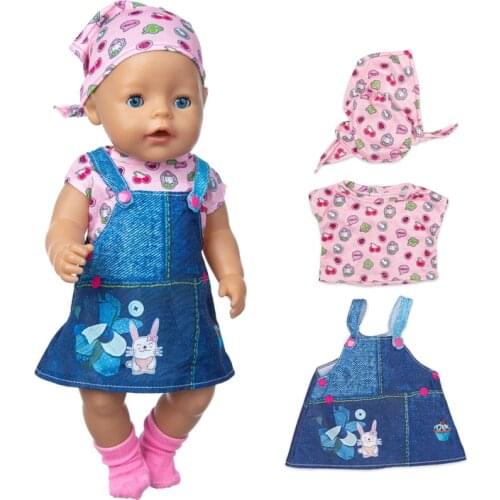 2020 New Braces skirt Doll Clothes Fit For 43cm born baby Doll clothes reborn Doll Accessories
