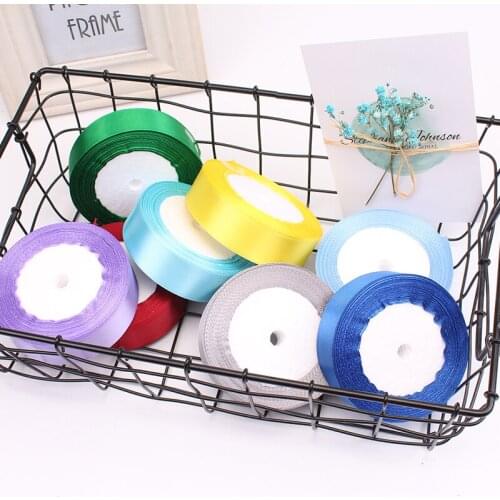 25mm (25Yards/roll) Satin Ribbon Gift Packing Christmas Decoration handmade Diy Ribbons Roll Fabric Sewing Accessories Material