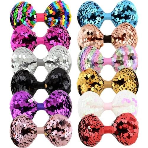 3.14 Inches Girls Shining multi-layer Hairpins Sequin Hairbows for Girls Barrettes Baby Hair Grips Clips Kids Hair Accessories