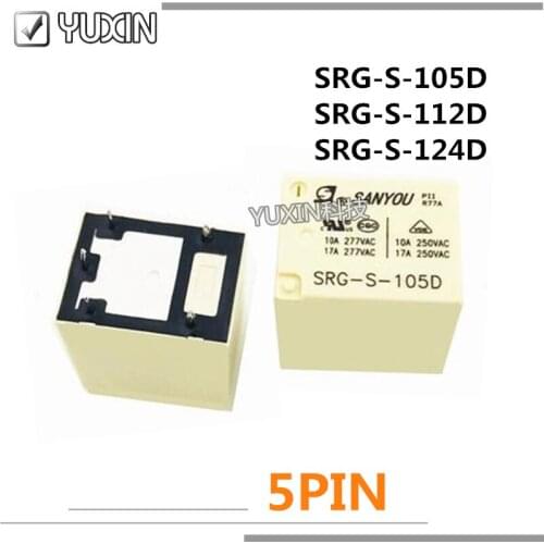 5PCS/LOT 100%Original&New Relay SRG-S-105D 5VDC SRG-S-112D 12VDC SRG-S-124D 24VDC SRG S 112D 12V SRG-S-124D-24VDC 17A 5PIN