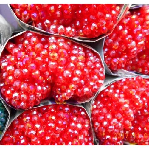 Red AB Color 8mm 70pcs Rondelle Austria faceted Crystal Glass Bead Loose Spacer Round Beads for DIY Making