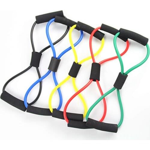 8 Word Type Resistance Band Chest Fitness Yoga Pilates Pull Ropes Tube Training Stretch Cross fit Equipment Elastic Band