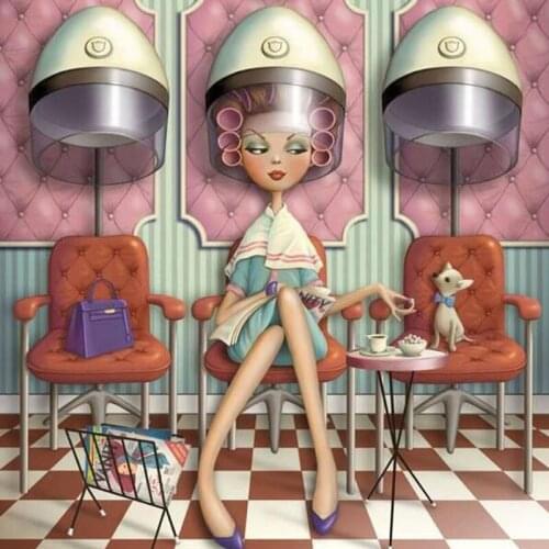 Diy 5D Diamond Painting completely Cross Stitch Full Square/Round Drill Arts Embroidery Hairdressing lady Rhinestones Painting