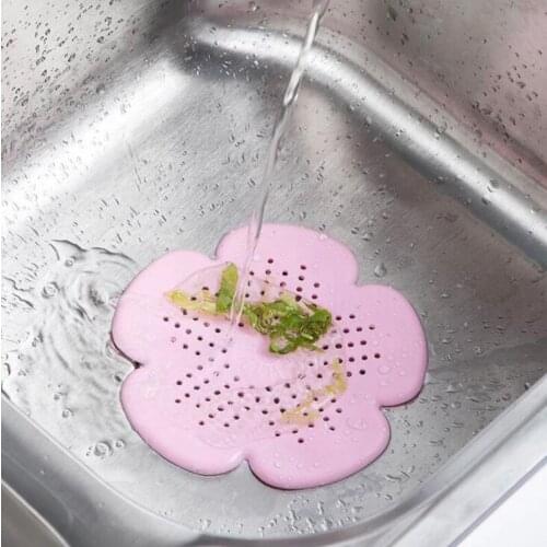 Flowers Anti-blocking Floor Drain Sucker Sewer Outfall Strainer Sink Filter Hair Stopper Catcher Bathroom Kitchen Accessories