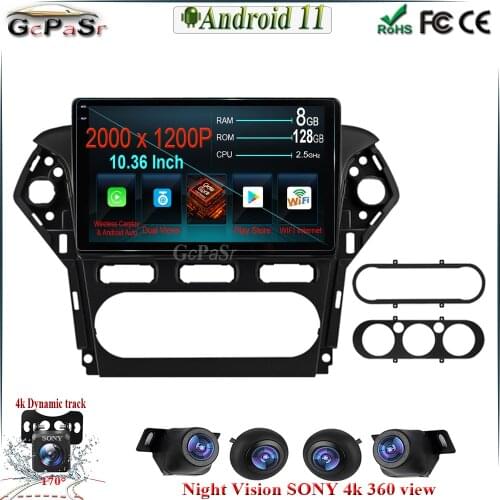 6G+128G 9'' Android 11 Car Stereo Multimedia Player for Ford Mondeo 4 2006 - 2010 Car Radio Multimedia Video Player Navigation s