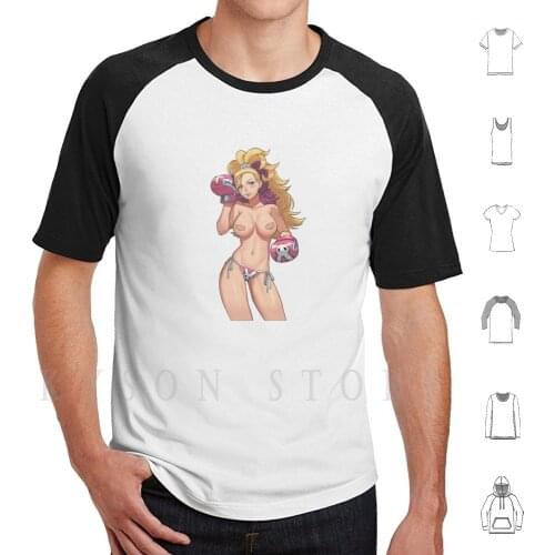 Boxing Anime Sexy Boobs T Shirt Diy Big Size Cotton Boxing Box Fight Fighting Gloves Boobs Boob Breasts Tits Titties