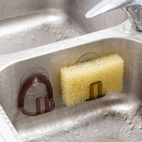 Kitchen Suction Cup Sink Drain Rack Sponge Storage Holder Sink Soap Rack Drainer Rack Bathroom Organizer Shelves for Wall
