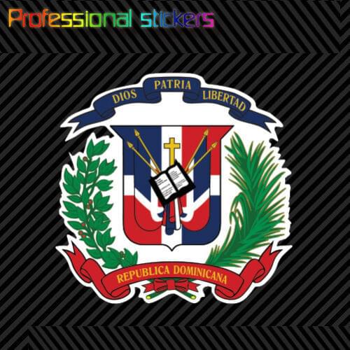 Dominican Coat of Arms Sticker Decal Vinyl Dominican Republic Flag DOM DO Stickers for Cars, Bicycles, Laptops, Motos