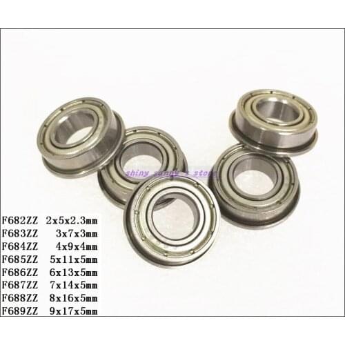 30pcs/Lot F682ZZ , F683ZZ , F684ZZ , F685ZZ Flange Bearing Thin Wall Deep Groove Ball Bearing Mini Ball Bearing Brand New